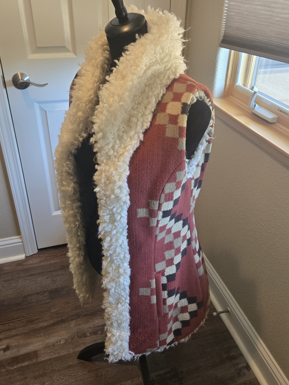 Tasha Polizzi Great Plains Chili Red and Cream  Sherpa Reversible Vest